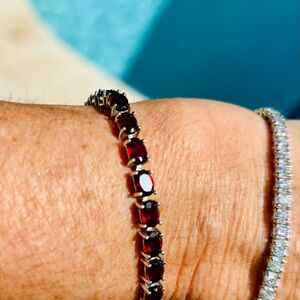 Garnet Gemstone Tennis Bracelet